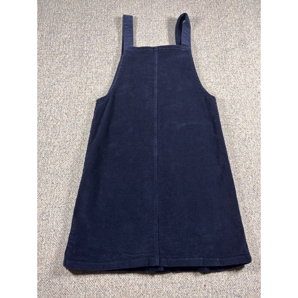 Girls Navy Blue Overall Corduroy Dress Medium - Picture 3 of 3
